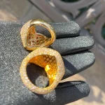 Iced Out Heart Baguette Ring Womens Micro Pave 4