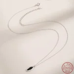 Black Agate Vintage Coffin Halloween Necklace 2