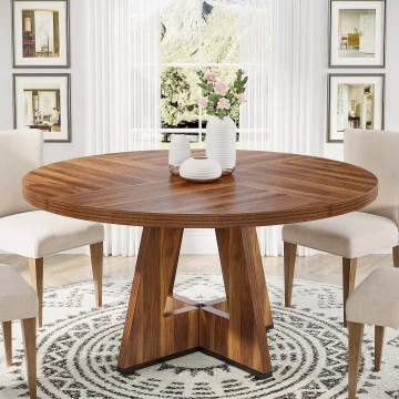 Round Farmhouse Dining Table 47-inch for 4 2