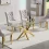 Golden Glass Dining Table 51-inch for 6 Modern