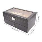 6-Slot Watch Box and Eyeglass Storage Organizer 6