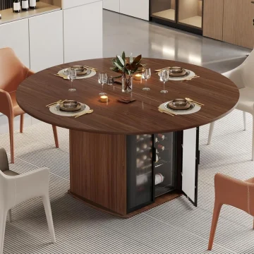 47-Inch Round Table with Fridge Storage Adjustable 1