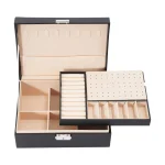 2-Layer PVC Black Jewelry Display Organizer 4