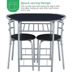 Compact Dining Set for 2 with Wine Rack 3-Piece 6