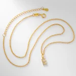 Moissanite Initial Letter Necklace 925 Silver 4