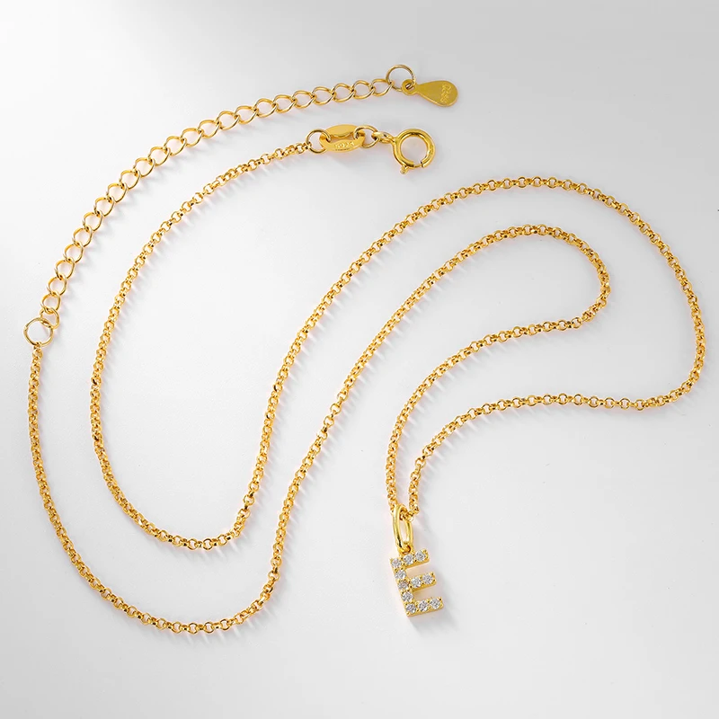 Moissanite Initial Letter Necklace 925 Silver 4 Moissanite Initial Letter Necklace 925 Silver 4