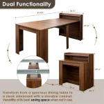 Extendable Dining Table with Storage Folding 4