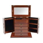 5-Tier 4 Drawer Wooden Jewelry Box with Mirror 5