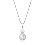 Silver Money Bag Pendant Iced Out Chain 5