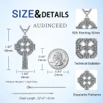 Silver Celtic Cross Evil Eye Irish Pendant 2
