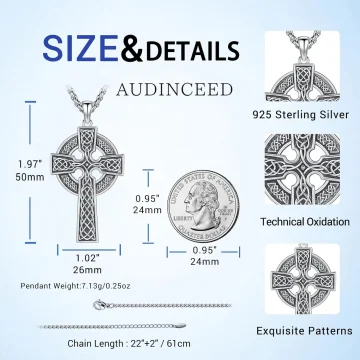 Silver Celtic Cross Evil Eye Irish Pendant 2 | PricZone