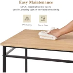 5-Piece Wood and Metal Dining Set with 4 Chairs 5