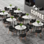 32-Inch Round Marble Dining Table for 4 3