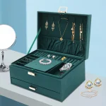 3-Tier Lockable Jewelry Organizer Box 17x24cm 5