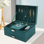 3-Tier Lockable Jewelry Organizer Box 17x24cm 1