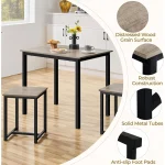 Compact 2-Person Dining Set with Chairs 5