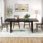 LITTLE TREE 63-Inch Black Dining Table for 4-6 5