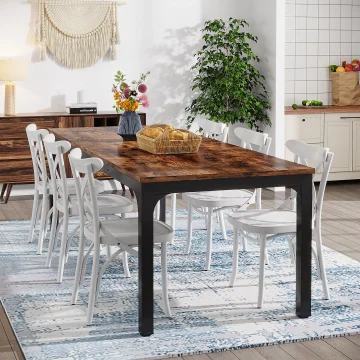 Tribesigns Rustic Large Dining Table for 6-8 People 2