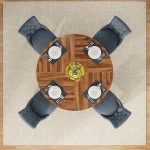 47-Inch Round Wood Farmhouse Dining Table 5