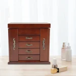 5-Tier 4 Drawer Wooden Jewelry Box with Mirror 2