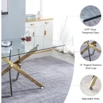 Golden Glass Dining Table 51-inch for 6 Modern 4