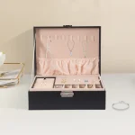 Double Lock Leather PVC Jewelry Storage Case 2