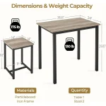 Compact 2-Person Dining Set with Chairs 3