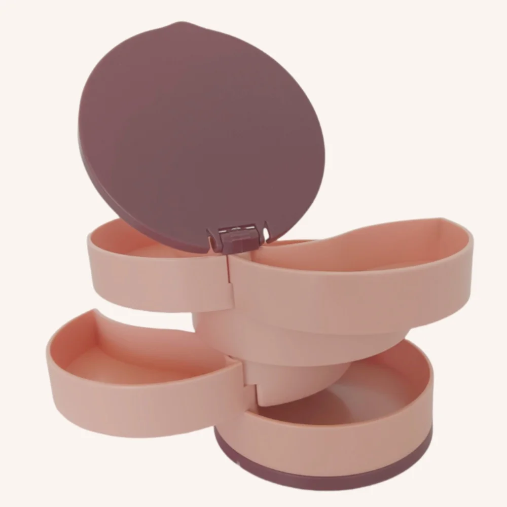 Rotating Multi-Layer Plastic Desktop Storage Box 4 Rotating Multi-Layer Plastic Desktop Storage Box 4