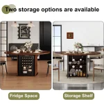 47-Inch Round Table with Fridge Storage Adjustable 3