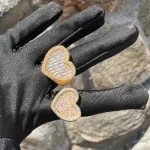 Iced Out Heart Baguette Ring Womens Micro Pave 3