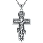 925 Sterling Silver Orthodox Cross Necklace Amulet 1