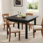 Modern Wood Dining Table Square for 2 to 4 6