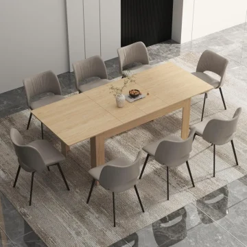 59 to 86-Inch Extendable Dining Table for 6-10 1
