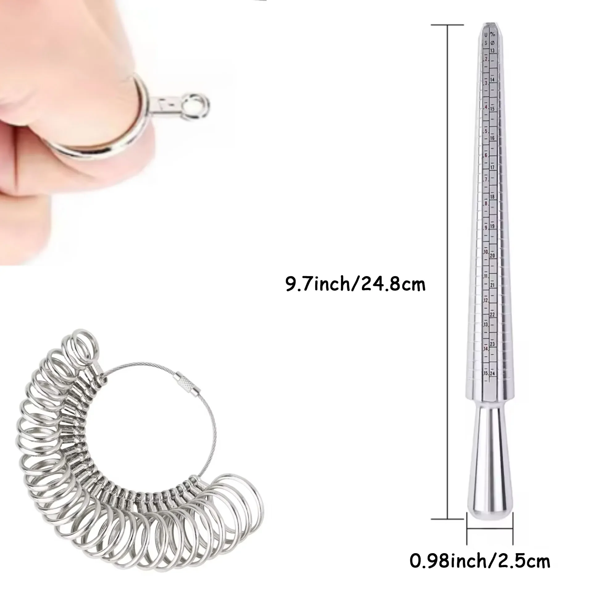 Ring Sizer Mandrel Kit Finger Gauge Jewelry Tool 5 Ring Sizer Mandrel Kit Finger Gauge Jewelry Tool 5