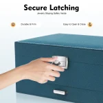 3-Tier Dark Green Suede Metal Jewelry Box Drawers 3