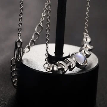 Moonstone Necklace Women 925 Silver Moon Phase 1