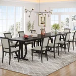 LITTLE TREE 63-Inch Black Dining Table for 4-6 6