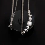 Moonstone Necklace Women 925 Silver Moon Phase 3