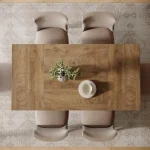 Rectangular Wood Dining Table for 4-6 People 6