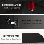 Folding Dining Table with Wheels Storage Rack 5