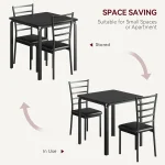 3-Piece Dining Table Set for 2 Space Saving Metal 6