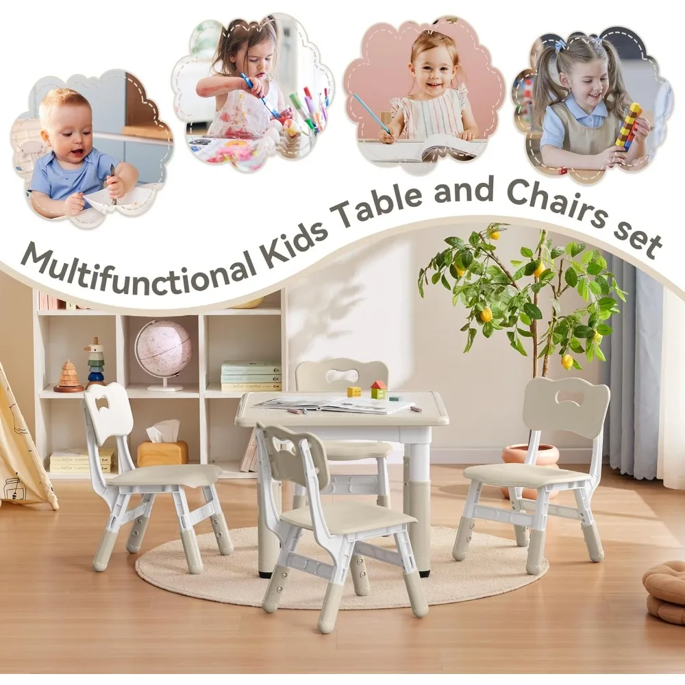 Kids Study Table Chair Set Adjustable for Ages 3-8 5 Kids Study Table Chair Set Adjustable for Ages 3-8 5