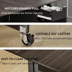 Folding Dining Table with Wheels Storage Rack 4