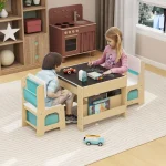 3-Piece Toddler Table Set with 2 Chairs Kids Room 4