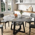 42-Inch Round Farmhouse Table with Storage 1