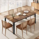 79-Inch Industrial Dining Table for 6-8 Rustic 1