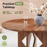 47-Inch Round Farmhouse Table with Pedestal 2