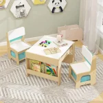 3-Piece Toddler Table Set with 2 Chairs Kids Room 1