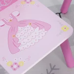 Kids Wood Table and Chair Set Crown Pattern 6