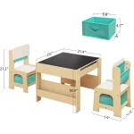 3-Piece Toddler Table Set with 2 Chairs Kids Room 3
